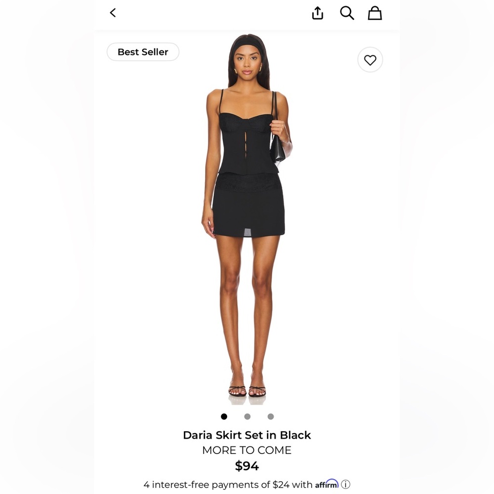 REVOLVE Black Mini Skirt Set - More to Come